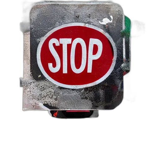 robot, weapon, car, staff, 3d render, stop, sign, covered transparent PNG cut-out