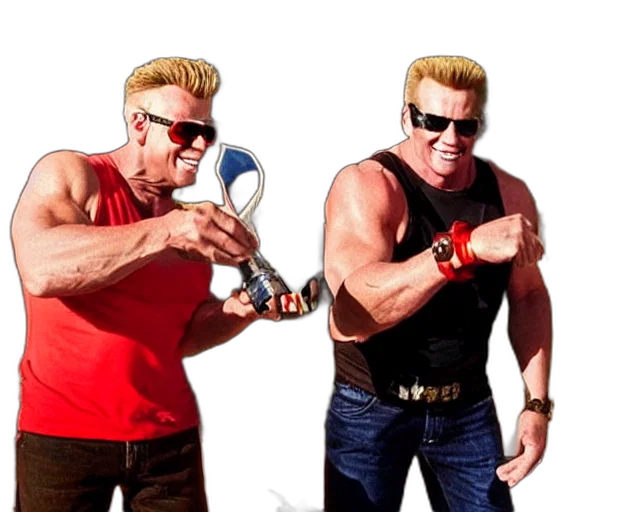weapon, 3d render, concept art, cartoon, photorealistic, duke, nukem, both transparent PNG cut-out