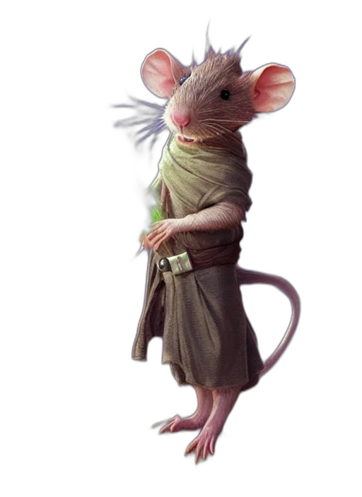 animal, staff, creature, jacket, concept art, fantasy art, photorealistic, 3d render transparent PNG cut-out