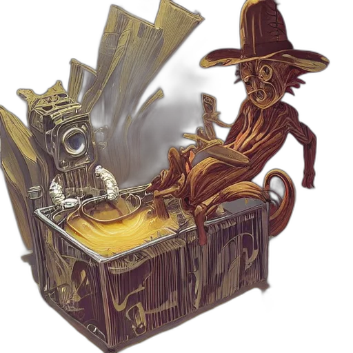 robot, furniture, hat, creature transparent PNG cut-out