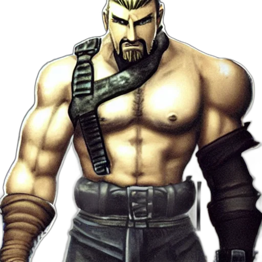 comic book art, concept art, fantasy art, pixel art, barret, wallace, final, fantasy transparent PNG cut-out