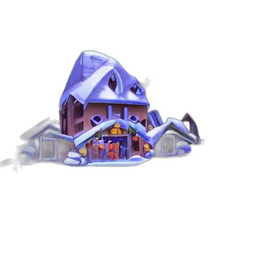building, 3d render, concept art, pixel art, fantasy art, snow, nintendo, concept transparent PNG cut-out