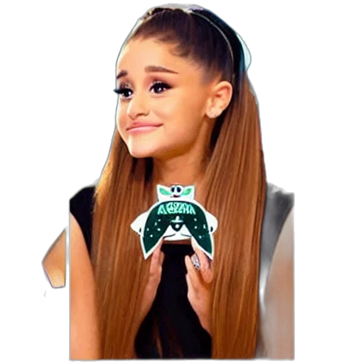 cartoon, pixel art, anime, ariana, grande, face, star, bucks transparent PNG cut-out