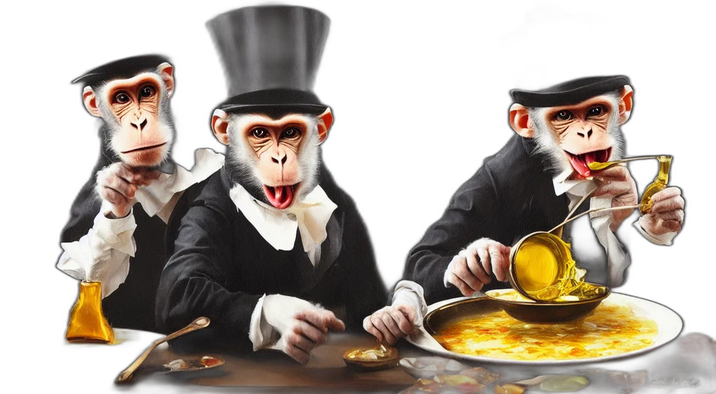 food, concept art, monkey, top transparent PNG cut-out