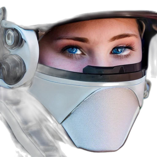 mask, cyberpunk, photorealistic, 3d render transparent PNG cut-out
