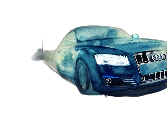 car, watercolor, concept art, photorealistic transparent PNG cut-out