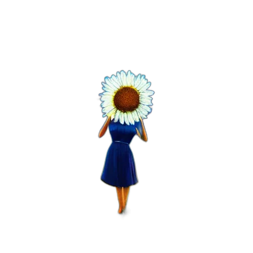 dress, flower, staff, crown, pixel art, 3d render, concept art, watercolor transparent PNG cut-out