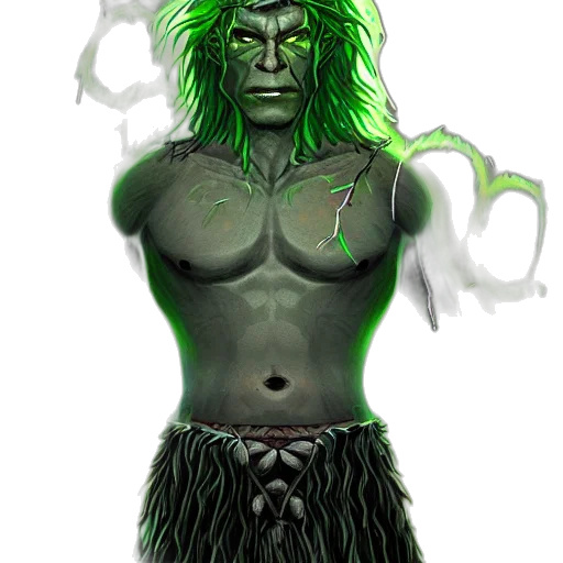 creature, staff, fantasy art, concept art, comic book art, photorealistic, green, half transparent PNG cut-out