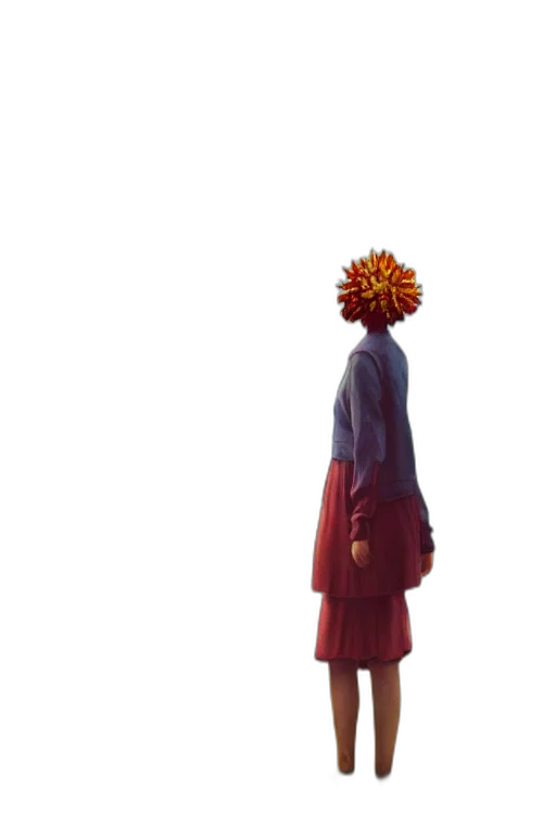 dress, flower, crown, umbrella, concept art, 3d render, photorealistic, pixel art transparent PNG cut-out