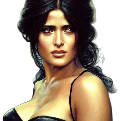jewelry, face, photorealistic, comic book art transparent PNG cut-out