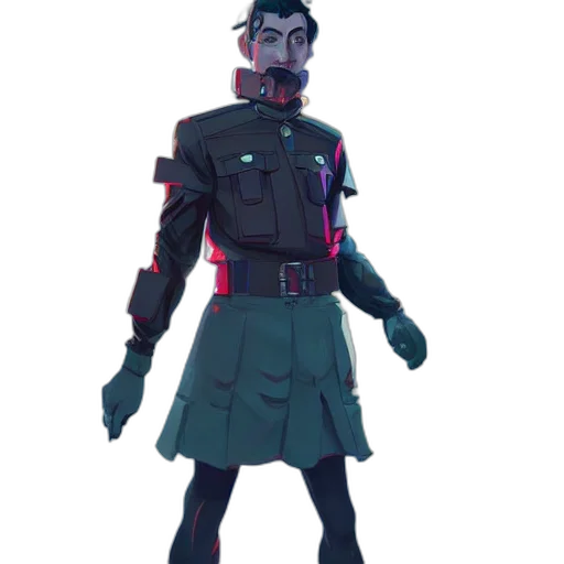 staff, jacket, mask, robot transparent PNG cut-out