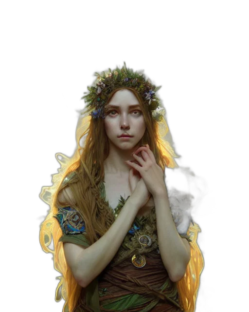 crown, dress, jewelry, face, fantasy art, photorealistic, concept art, oil painting transparent PNG cut-out
