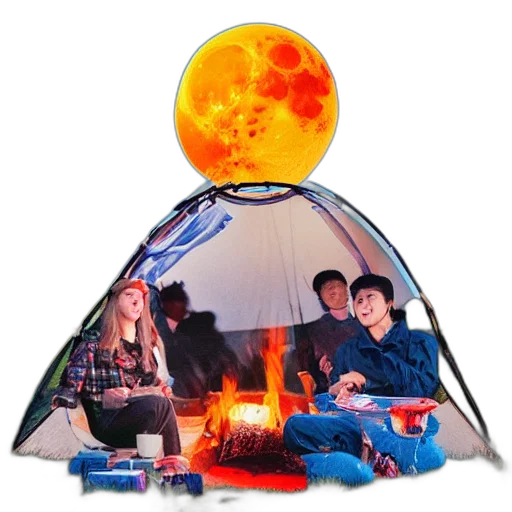 umbrella, jacket, 3d render, outer space, fire, collection, photos, moon transparent PNG cut-out