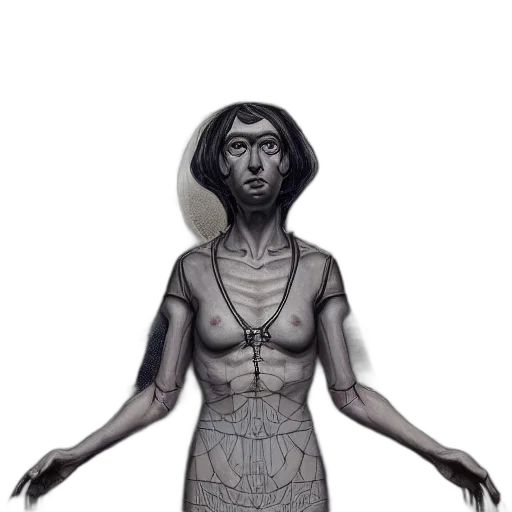 dress, jewelry, mask, staff transparent PNG cut-out