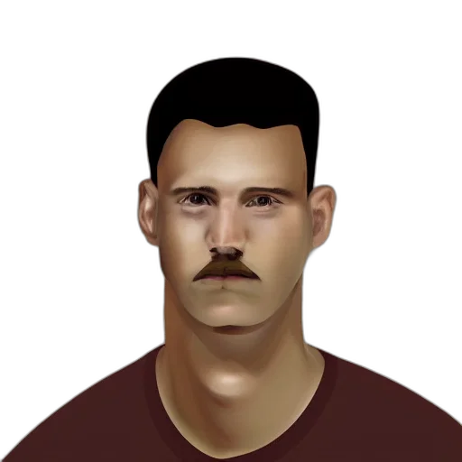 face, staff, photorealistic, 3d render transparent PNG cut-out