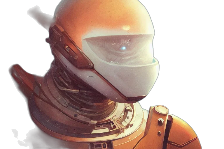 robot, face, mask, concept art, comic book art, photorealistic, 3d render, outer space transparent PNG cut-out