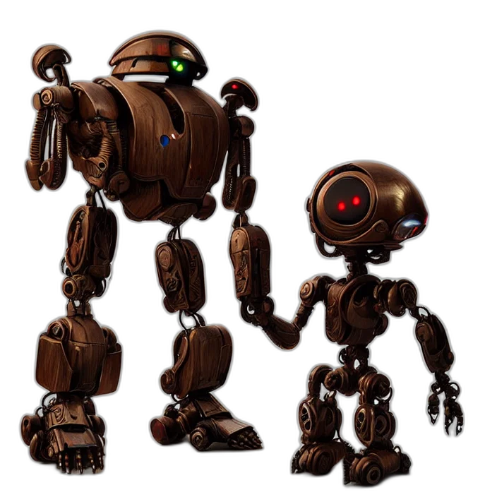 robot, creature, concept art, 3d render transparent PNG cut-out