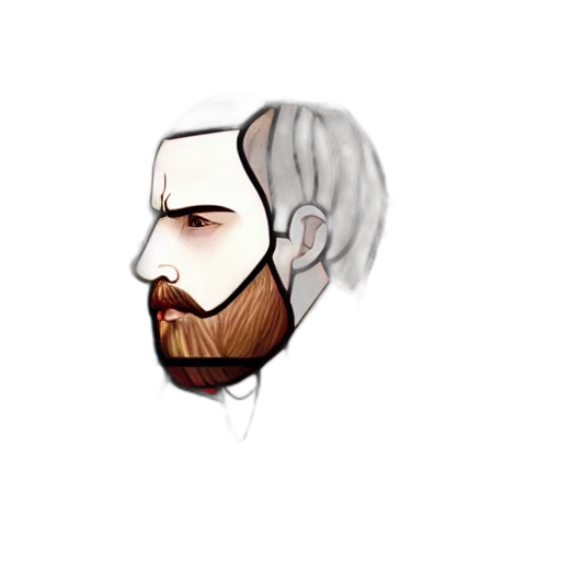 face, mask, hair, staff, pixel art, cartoon, concept art, watercolor transparent PNG cut-out