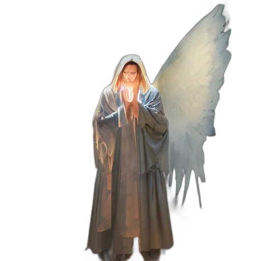 jacket, staff, creature, concept art transparent PNG cut-out