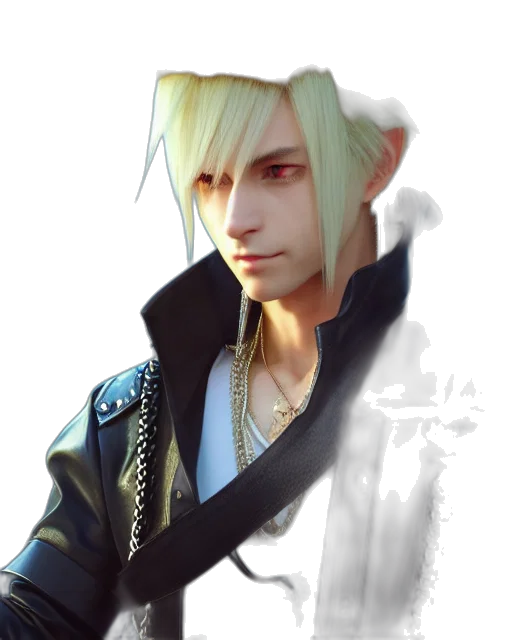 jacket, face, concept art, fantasy art, photorealistic, 3d render, monochrome, highly transparent PNG cut-out