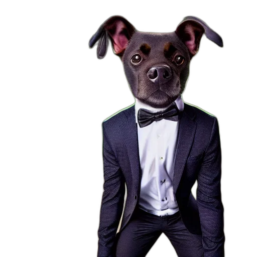animal, staff, jacket, face, photorealistic, cartoon, 3d render, photo transparent PNG cut-out