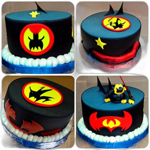 3d render, chinese, bat, superhero, birthday, cake transparent PNG cut-out