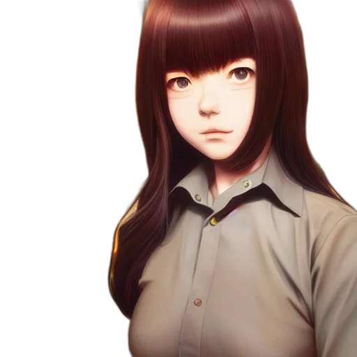 face, staff, robot, hair, anime, photorealistic, 3d render, concept art transparent PNG cut-out