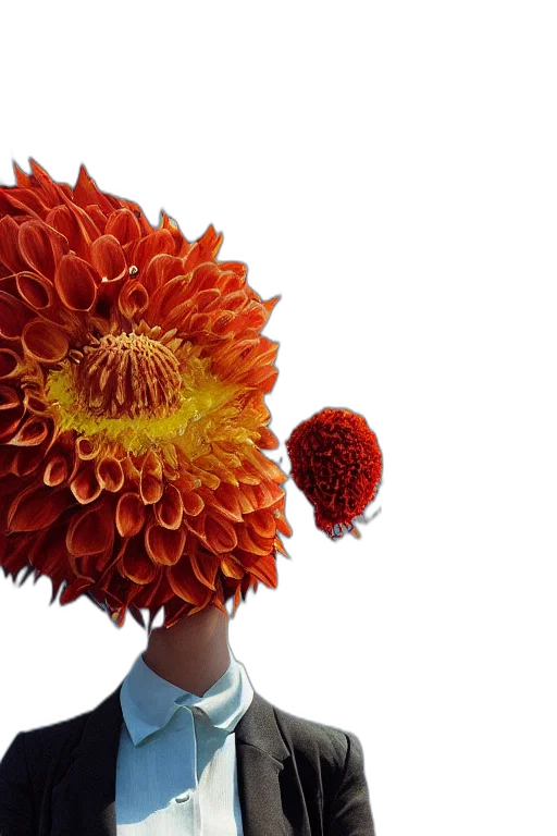 flower, crown, hat, hair, 3d render, photorealistic, concept art, closeup transparent PNG cut-out