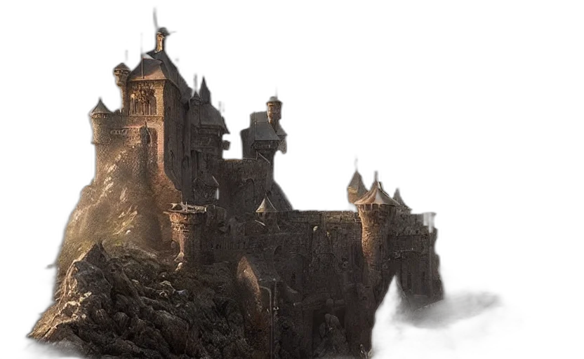 dragon, building, concept art, fantasy art transparent PNG cut-out