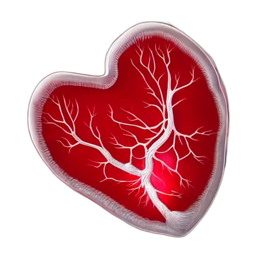 jewelry, close, anatomical, model, human, heart, made, transparent transparent PNG cut-out