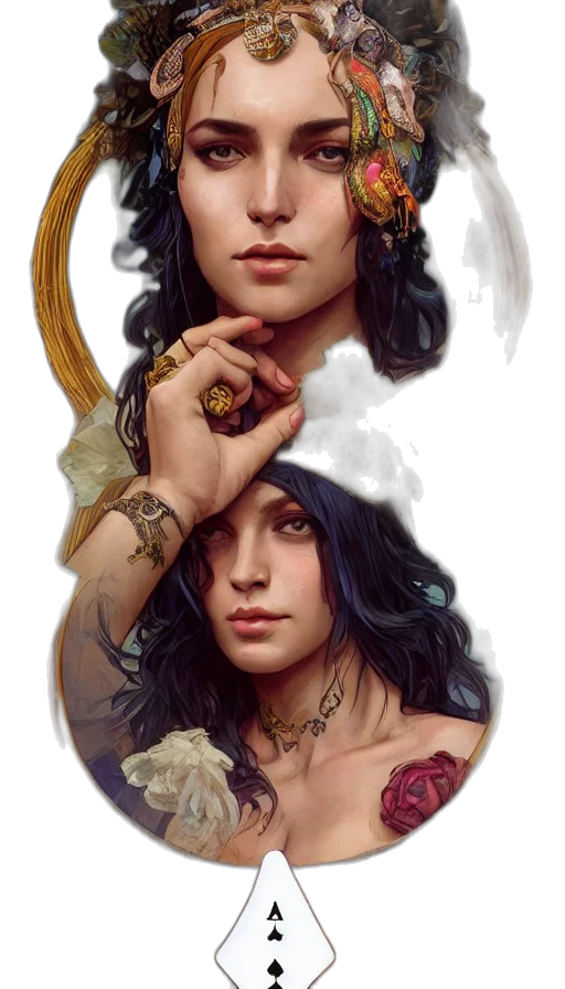 jewelry, face, fantasy art, concept art transparent PNG cut-out