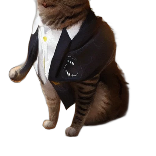 staff, jacket, animal, photorealistic transparent PNG cut-out