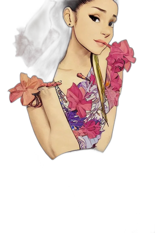 dress, flower, crown, face transparent PNG cut-out
