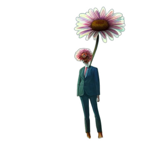 flower, umbrella, staff, hat transparent PNG cut-out