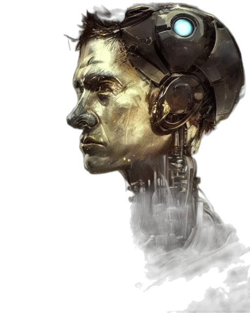 robot, face, mask, cyberpunk transparent PNG cut-out
