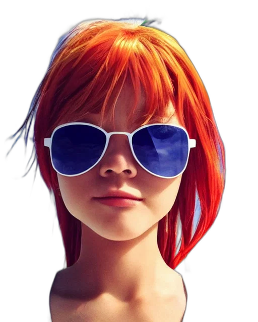 face, hair, 3d render, photorealistic transparent PNG cut-out