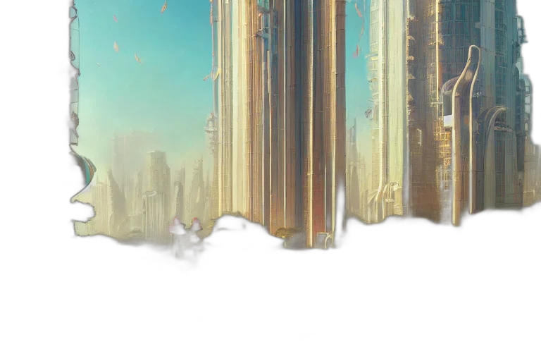 concept art, fantasy art, 3d render, vaporwave, outer space, fog, sunset, underwater transparent PNG cut-out