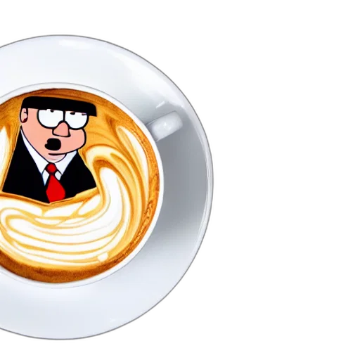 cartoon, peter, griffin, latte, art, professional, food, photography transparent PNG cut-out