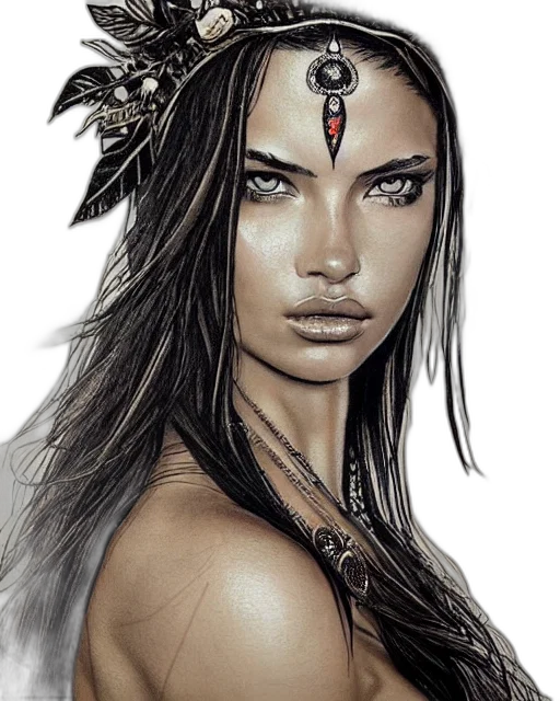 jewelry, face, fantasy art, comic book art transparent PNG cut-out