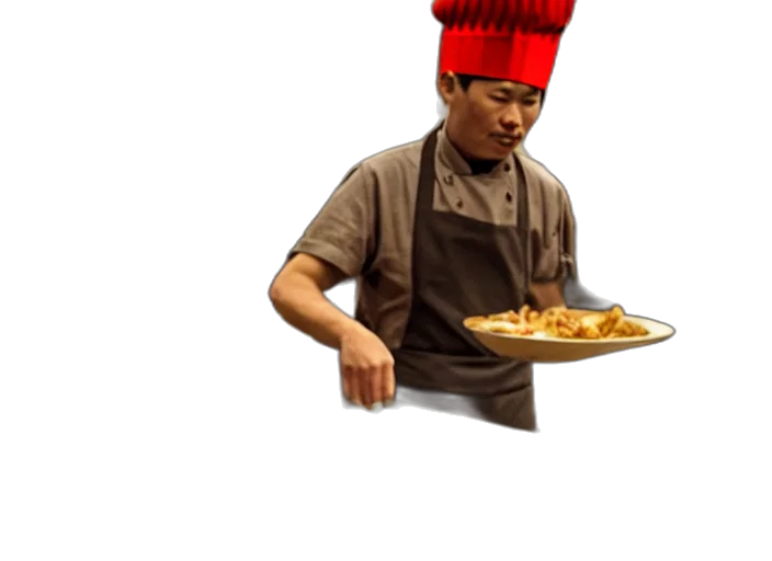 food, staff, hat, robot transparent PNG cut-out