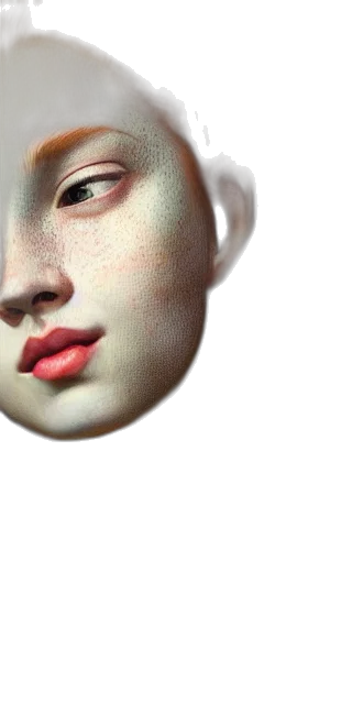 mask, face, hat, robot, photorealistic, 3d render, oil painting, vaporwave transparent PNG cut-out