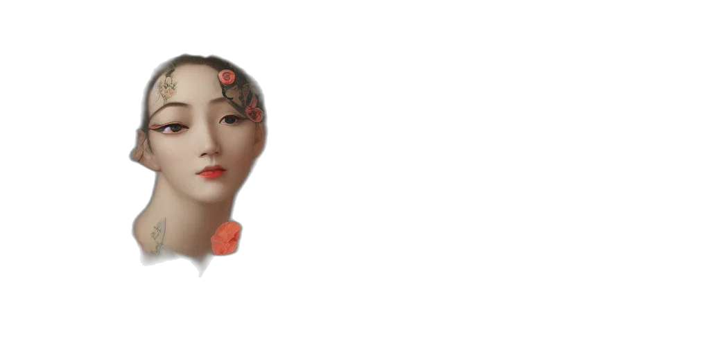 face, mask, jewelry, crown, 3d render, photorealistic, concept art, oil painting transparent PNG cut-out