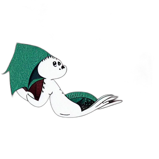 dragon, hat, creature, umbrella, concept art, fantasy art, watercolor, cartoon transparent PNG cut-out