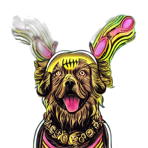 dog, god, celestial, punk transparent PNG cut-out