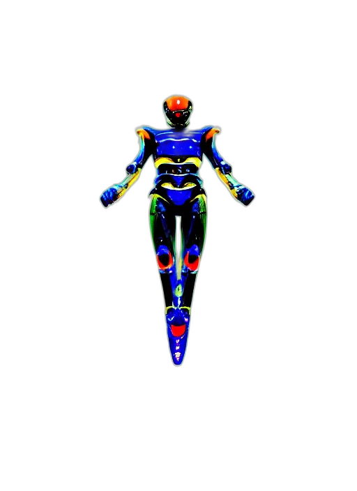 robot, jewelry, staff, creature, 3d render, pixel art, concept art, vaporwave transparent PNG cut-out