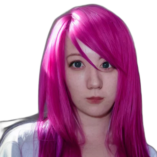 face, hair, robot, photorealistic, anime, 3d render, vaporwave, pastel transparent PNG cut-out