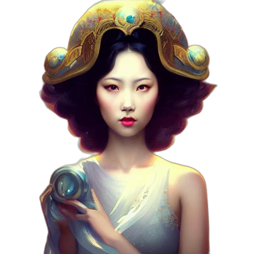 crown, jewelry, staff, face transparent PNG cut-out