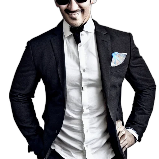 jacket, staff, photorealistic, cartoon transparent PNG cut-out