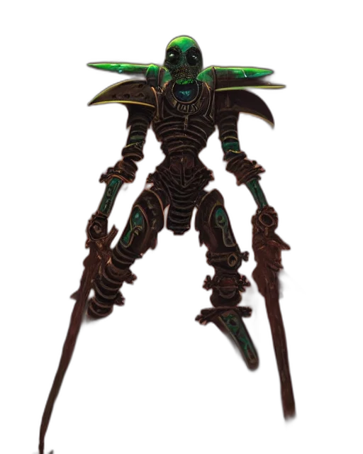 staff, robot, weapon, sword, concept art, 3d render, fantasy art, cyberpunk transparent PNG cut-out