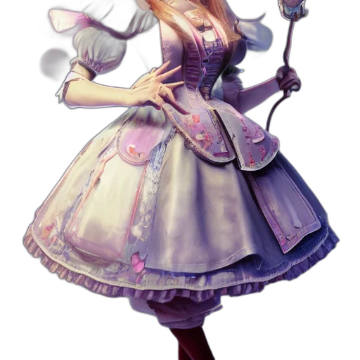 dress, staff, flower, concept art, fantasy art, pixel art, watercolor, pastel transparent PNG cut-out